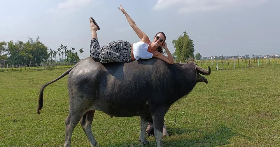 Turkey Riding Buffalo Buffalo riding adventure and Hoi An basket boat tour